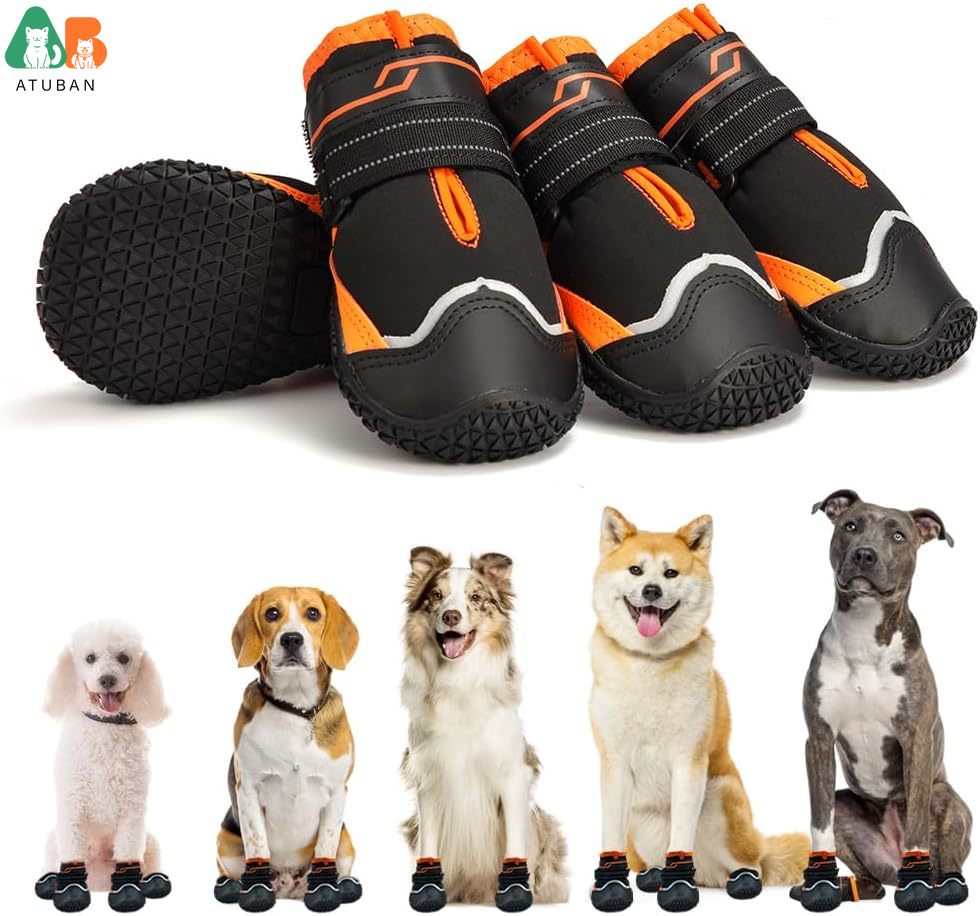 Dog Booties Paw Protector - أحذية آتوبان المضادة للانزلاق للكلاب ،
